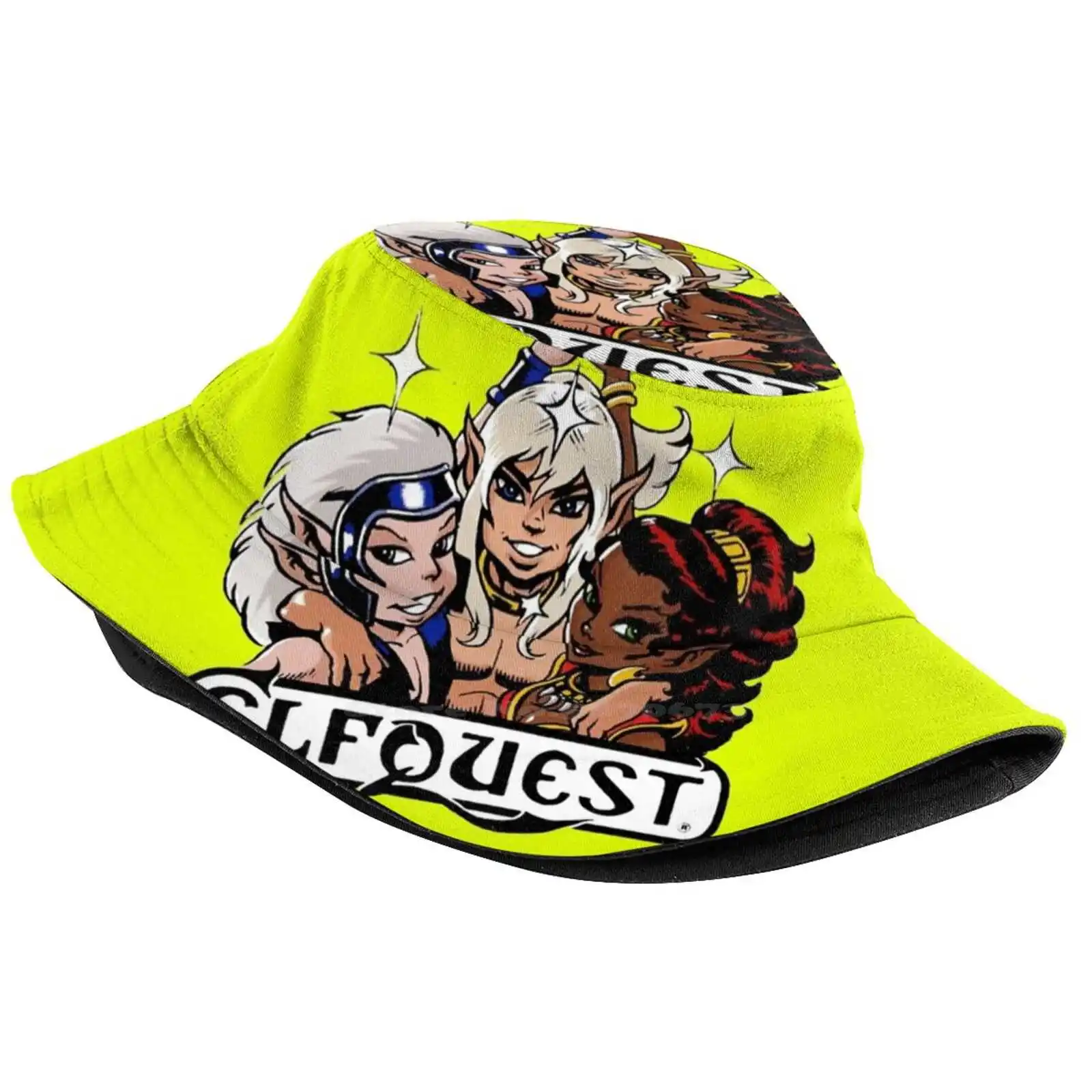 Elfquest : Retro Trio Uv Protection Foldable Bucket Hats Women Men Elfquest Elves Fantasy Artist Wolfrider Comics Comic Books