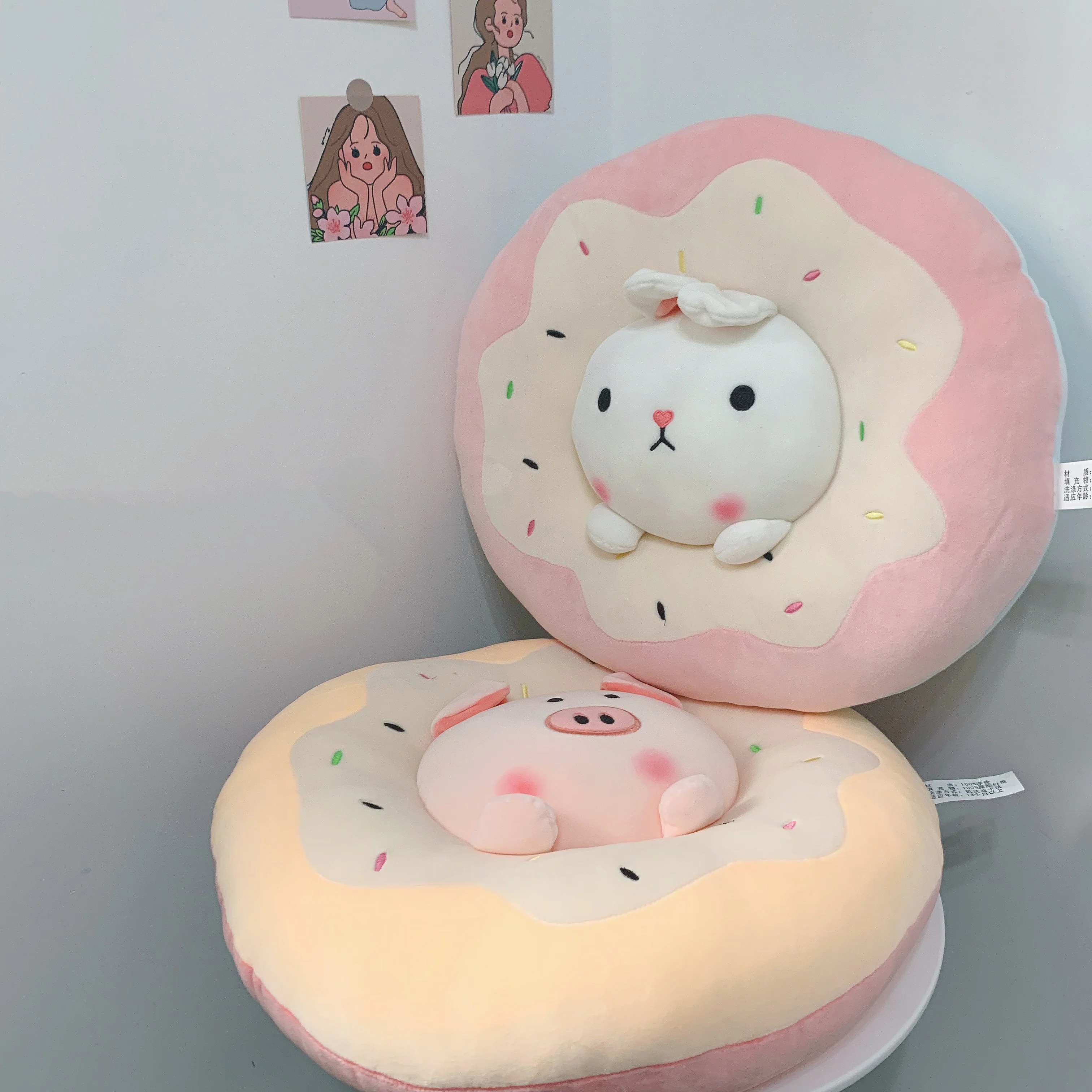 40 cm Soft Pillow Instagram Cute Donut Pig Plush TTy Round Cushion Doll Seat Children  Gift Home Decor