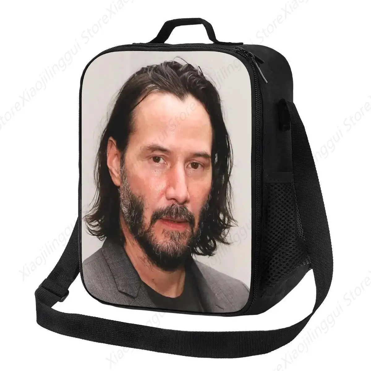 Saint Keanu Reeves And Insulated Lunch Tote Bag for Women Portable Cooler Thermal Food Lunch Box Outdoor Camping Travel