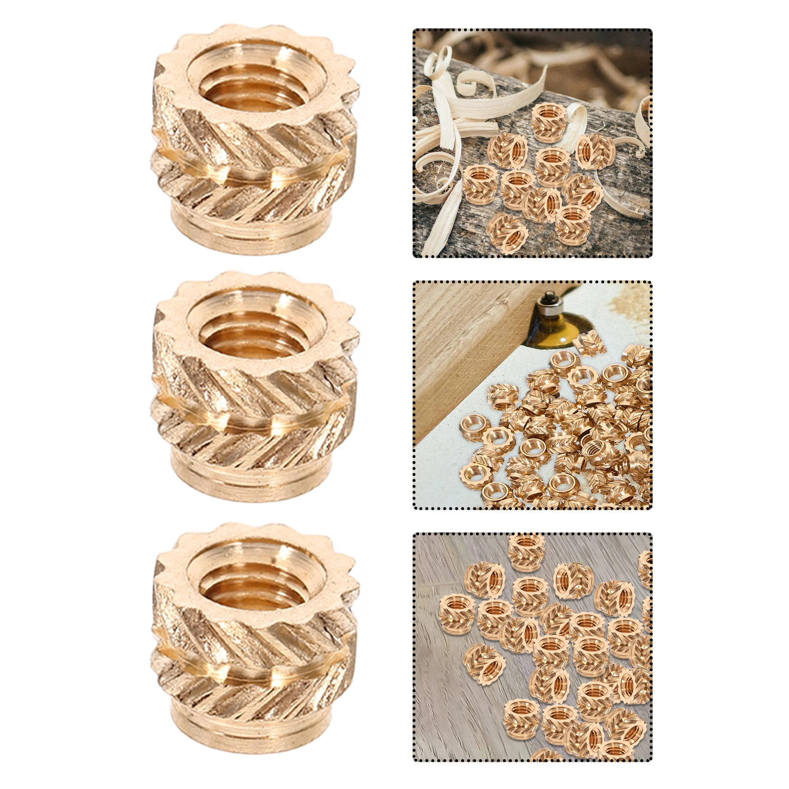

120 Pcs Embedment Nuts For 3d Printers Copper Inserts Female Threaded Golden Knurled