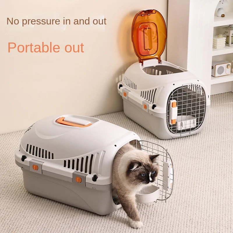 

Cat Carrier Carry-on Pet Suitcase Car Cat Litter Pet Transport Cage Iron Mesh Cats Dogs Travel Luggage Handbags Pet Bag