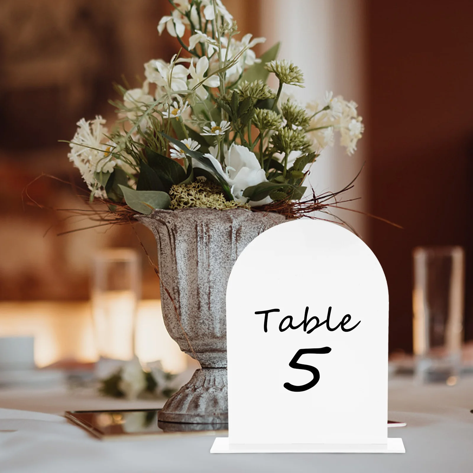 

Blank Acrylic Table Place Cards Minimalist Design for Wedding Reception Party Seating Display Wedding Table Number Holders