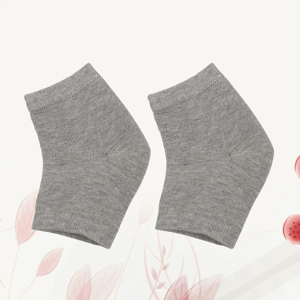 

Gel Heel Socks Grey Open Toe Moisturizing Sleeve for Dry Cracked Skin Breathable Elastic Gel Heel Sleeve Open Toe Socks
