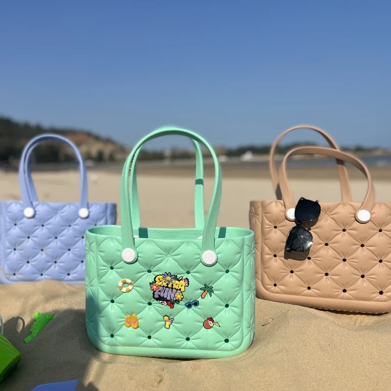 New EVA Waterproof Handbag Beach Leisure Dopamine Candy Solid Color Printed High Quality Bag