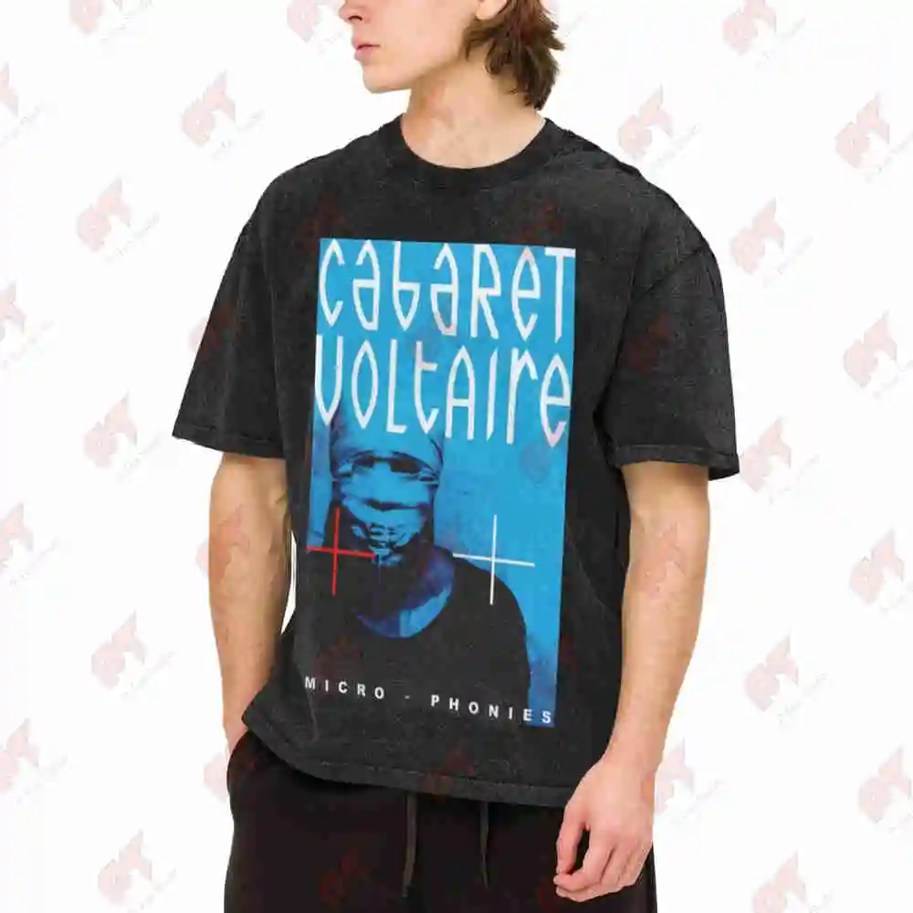 Cabaret Voltaire Micro Phonies Vintage Washed Tee Pure Cotton T-Shirt