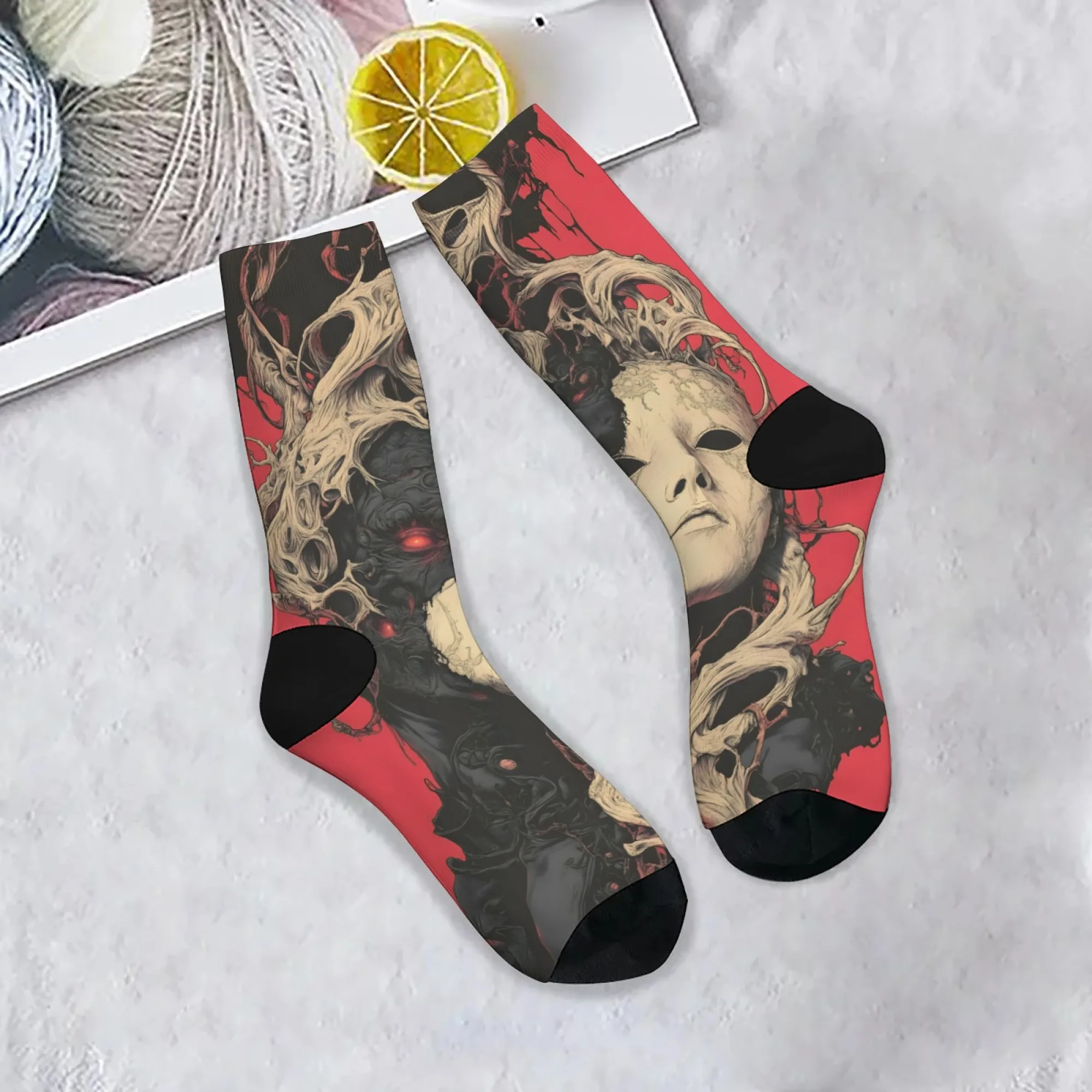 Double Faceted Socks Soft Comfortable Skin-friendly Men's Socks Outdoor Sports Fitness Crazy Rock Street Hip-hop Graphic Socks