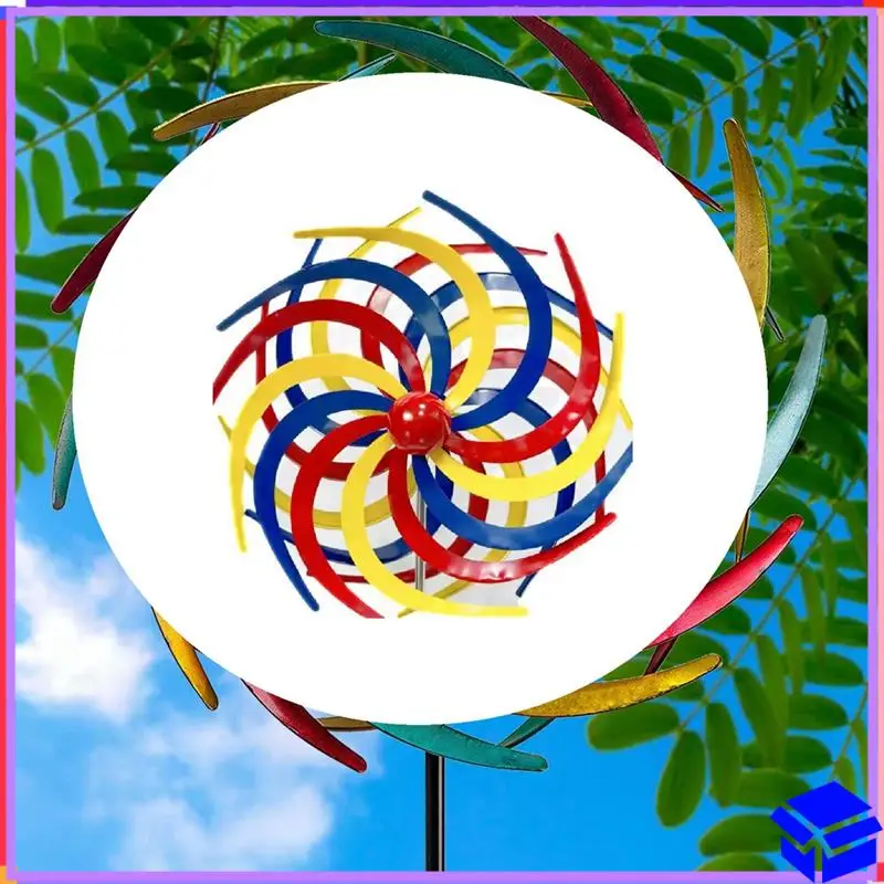 

Reliable 1 PCS Large Colorful Wind Spinner Willow Leaves Dual Direction 360 Degree Windmills For Outdoor Yard Patio Lawn
