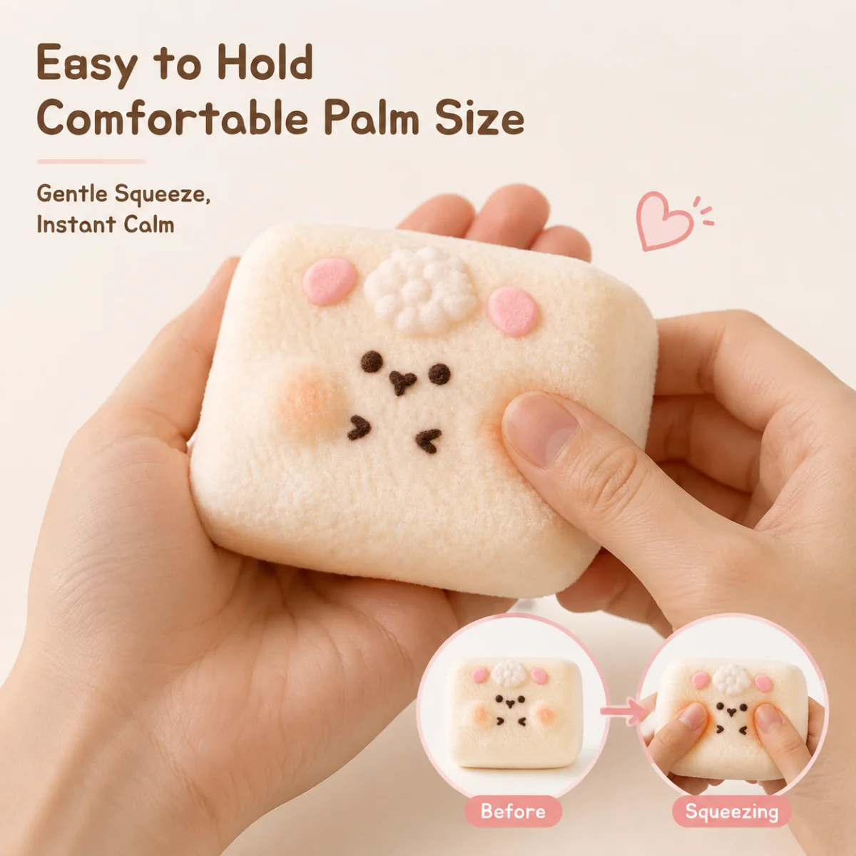 Food Grade Square Lamb Squishy Toy Cute Cartoon Sheep Hand Squeeze Toy Slow Rebound Stress Relief Fidget Toy Soft Sensory Play