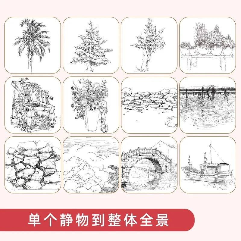 Landscape Sketching: Step-by-Step Tutorial & Tracing Practice Book for Beginners - Learn to Draw Natural Scenes, Trees