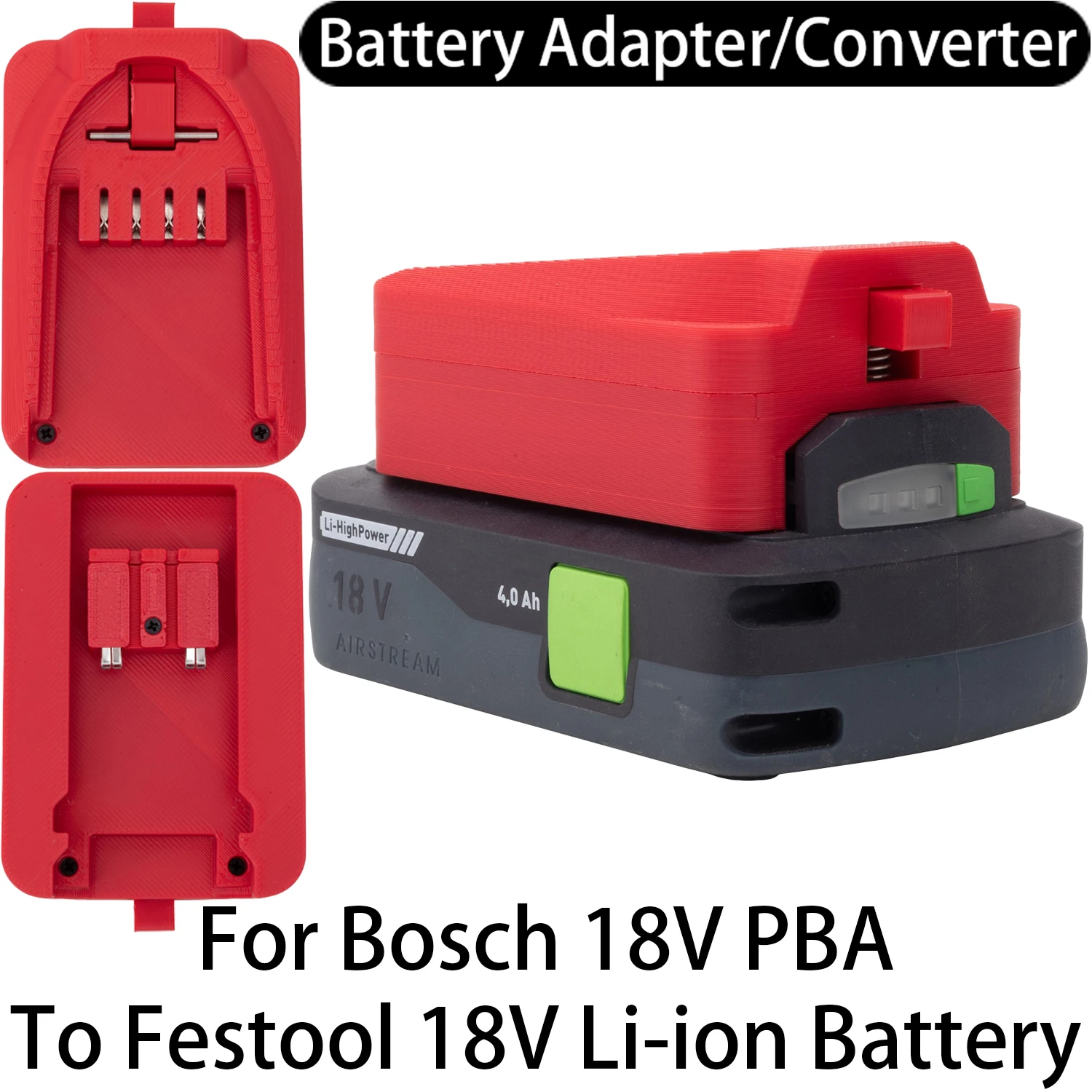 

Адаптер-конвертер для инструментов Bosch 18V PBA Li-ion, для подключения к аккумуляторам Festool 18V Li-ion, аксессуар для электроинструментов