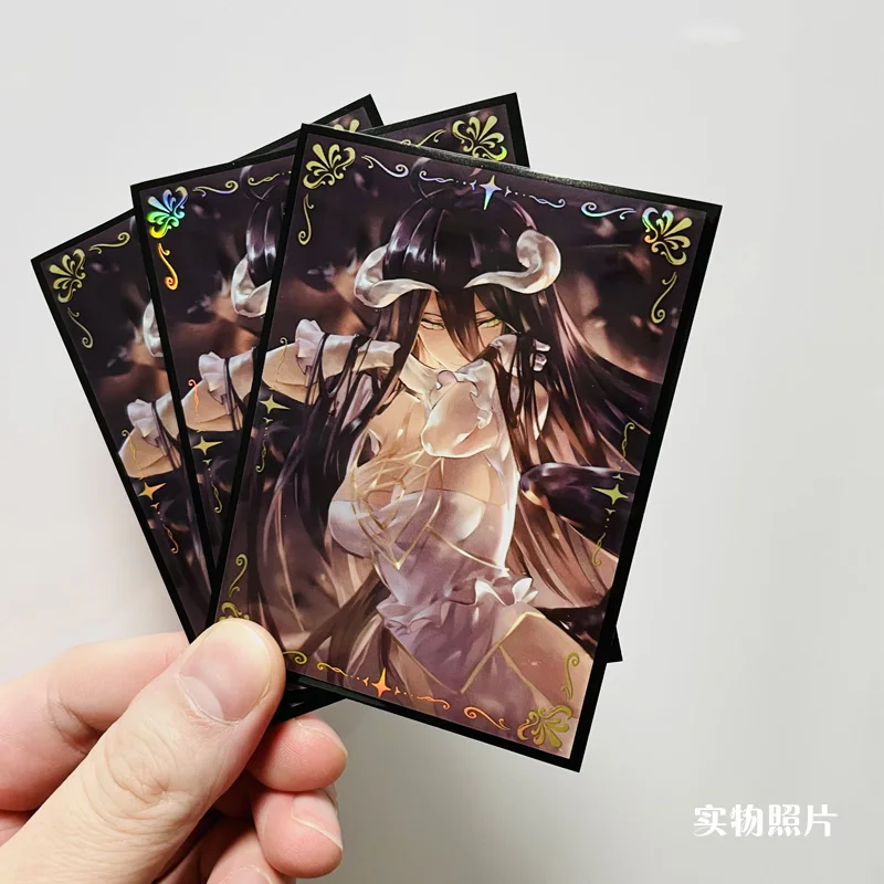 60PCS Genuine Anime Overlord Card Sleeves Albedo Figures Pokemon WS DTCG OPCG PTCG Trading Cards Laser Shine Protective Case