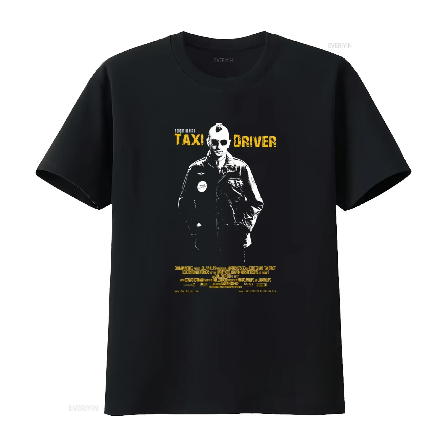 Camiseta con diseño de póster de la película TAXI DRIVER, negra, todas las tallas, diseño retro de película, estilo vintage, lavada, transpirable, ligeramente masculina, con gráfico elegante