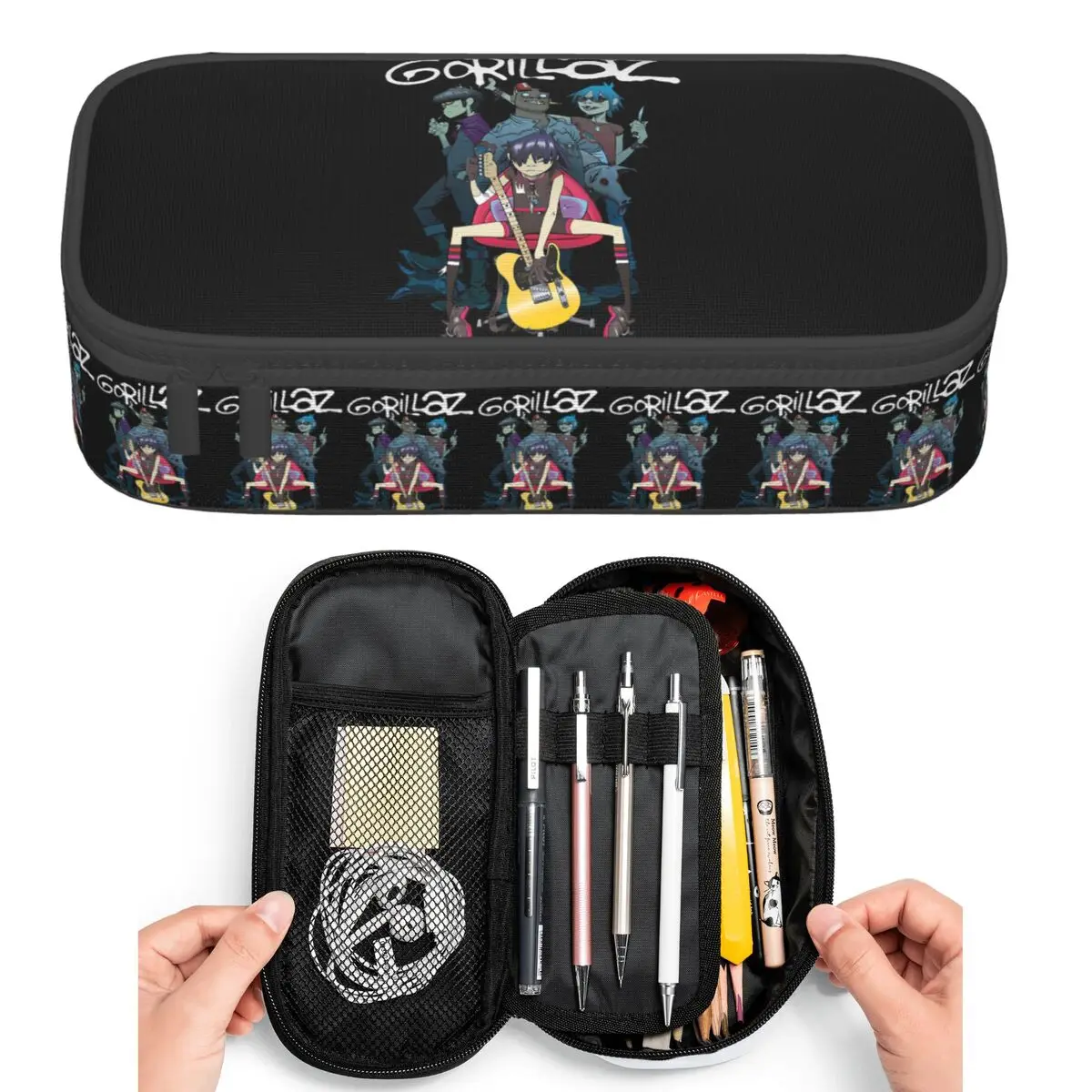 

Gorillaz Music Band Gothic Pencil Cases for Students Pen Box Pencil Bag Large Capacity Pencil Pouch Pen Holder