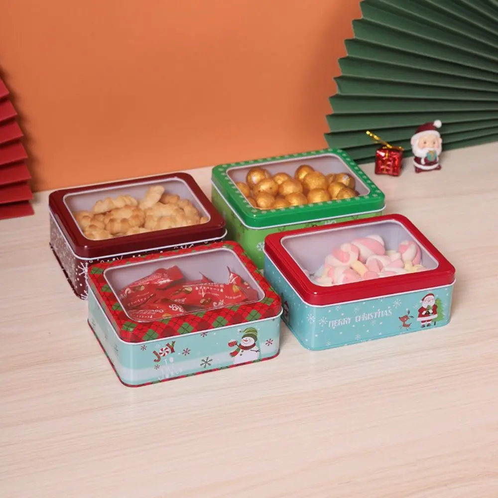 Popular Christmas Storage Case Trick or Treat Pattern Print Home Decor Baking Cookies Box Convenient Multi-Function Tin Box