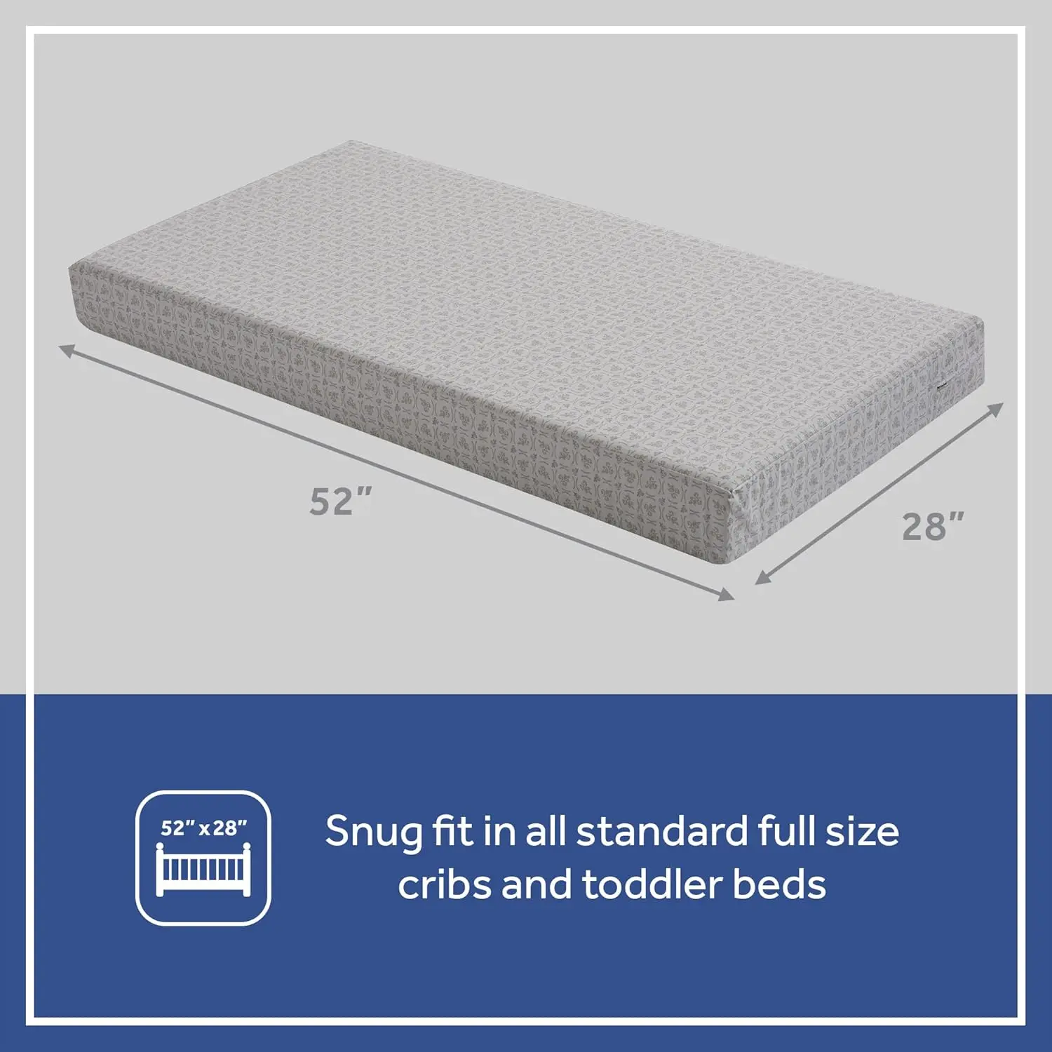 Sealy 2-Stage Dual Firm Antibacterial Foam Baby Crib Mattress & Toddler Bed Mattress, Hypoallergenic Waterproof Memory Foam Crib