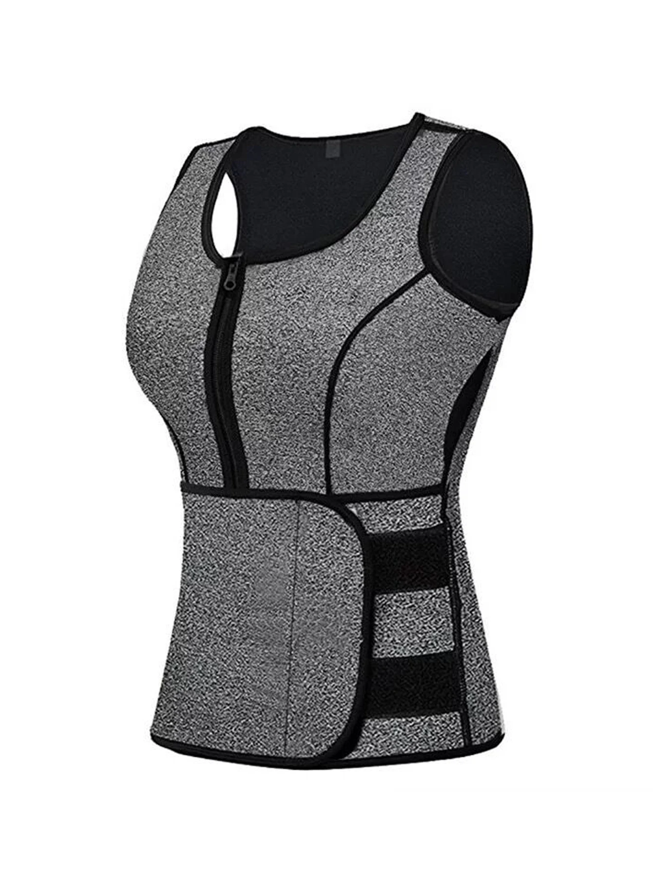 여성용 지퍼 쉐이프웨어 탑, 쉐이프웨어 탱크탑, 고무 쉐이프웨어, 스포츠 및 피트니스 바디 쉐이핑 복부 바인더