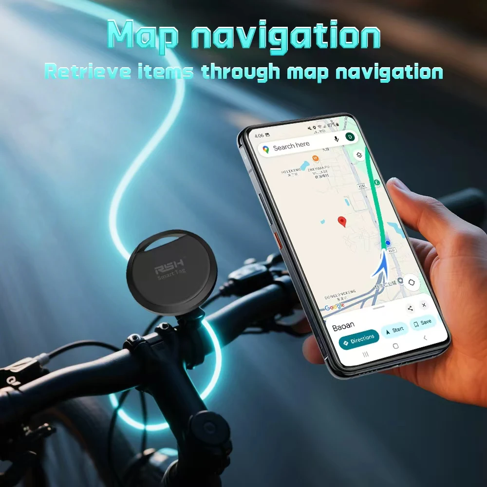 جهاز تتبع RSH Security المضاد للخسارة بنظام تحديد المواقع Android Mini المحمول يعمل مع جهاز البحث عن محور Google لعلامة Samsung Moto Car AI