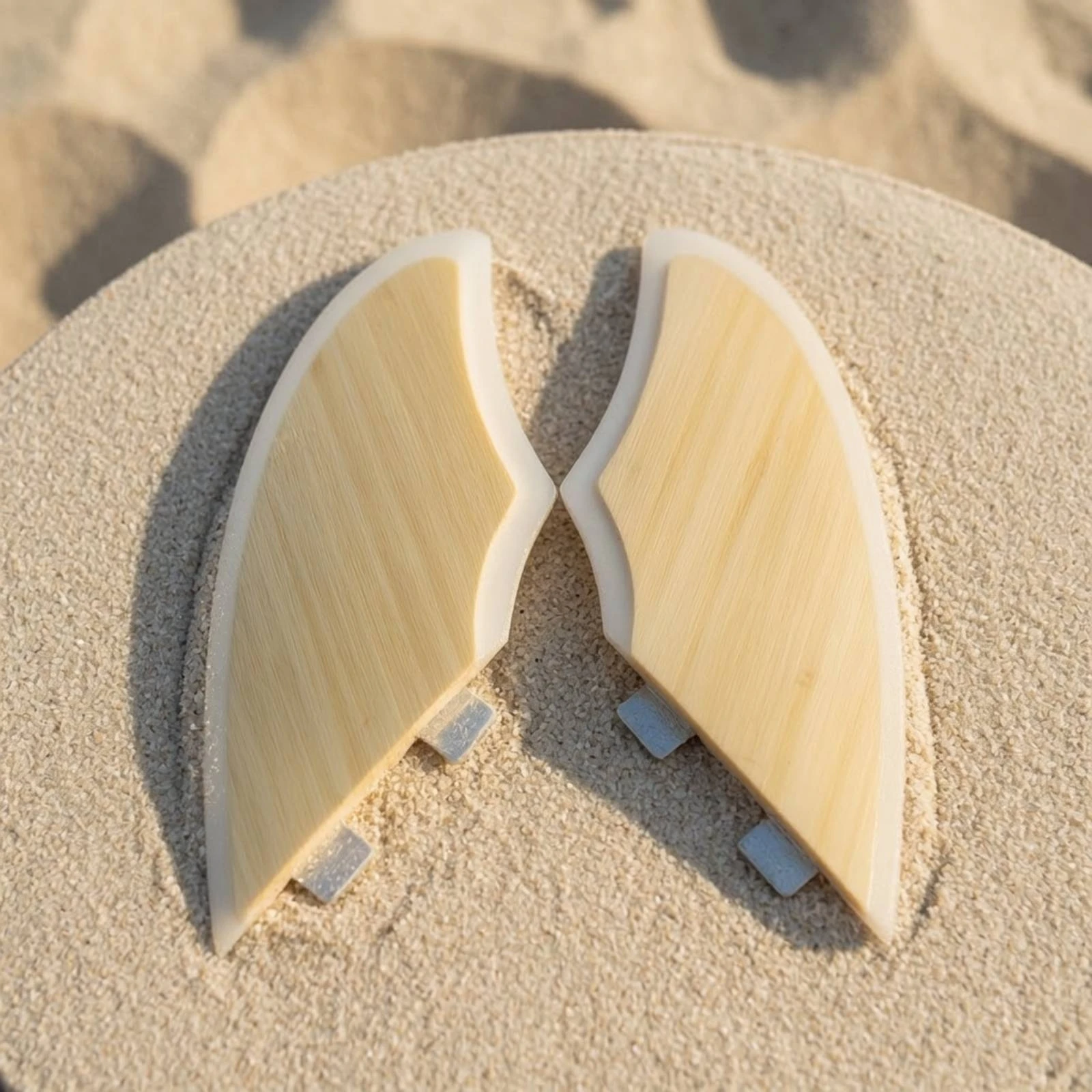 Bamboo Surfboard Fin Lightweight Fin with Fin Box System Mount Ride Fins Curved Tapered for Surfers, Surfboards