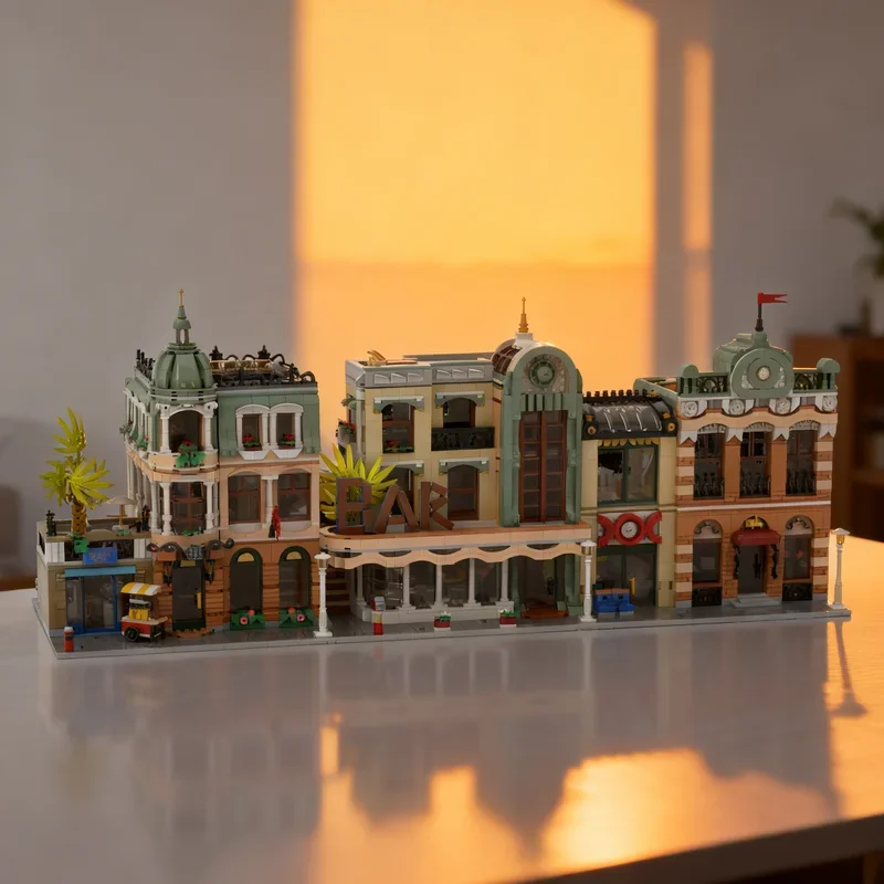 

7338pcs MOC 3in1 Boutique Hotel Modular Streetscape Model Building Blocks Architecture Toys Christmas Gifts Education Kids DIY