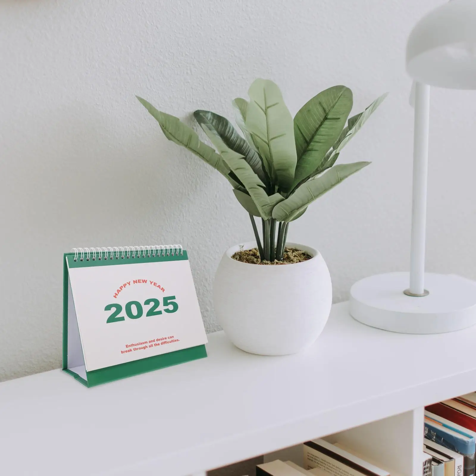 Simple Desk Calendar 2025 Fresh Planner Portable Standing Academic Home Mini Paper Schedule Tracking Cute Decorative