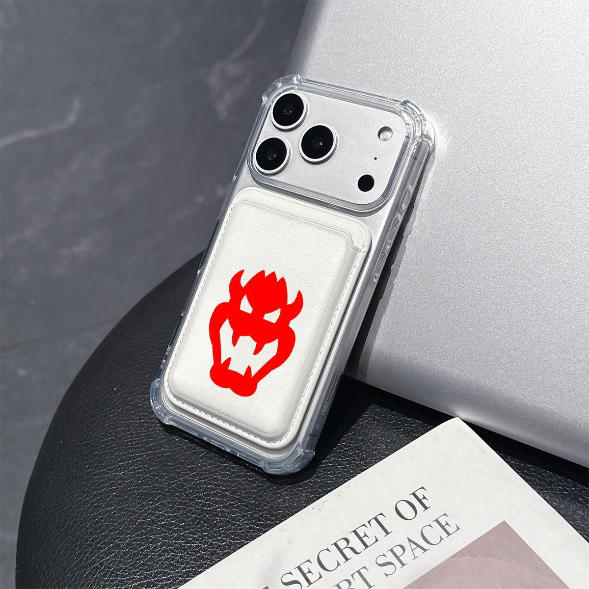 Red Monster Silhouette Phone Case For iPhone 17 16 15 14 Pro Max Plus Wallet Pocket Transparent Soft TPU for Magnetic Phone Case view 5