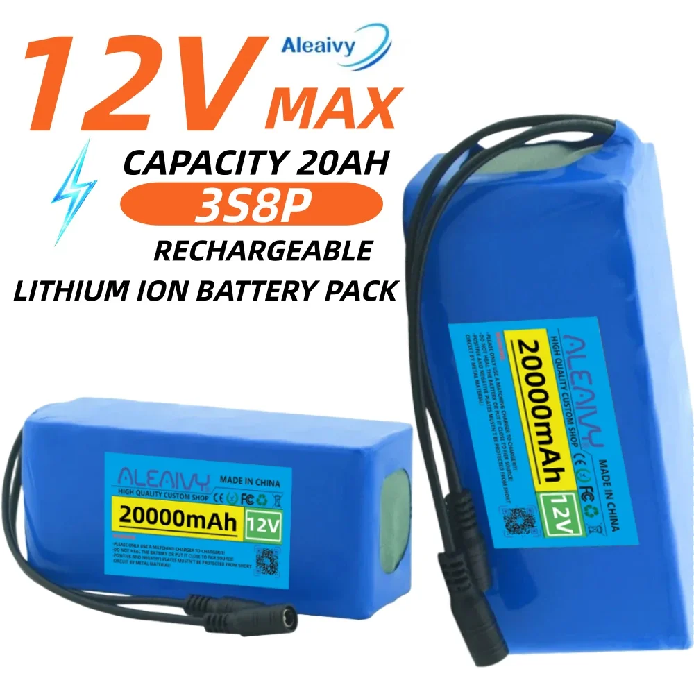 3S8P  New 12V 20000mAh Battery pack 18650 lithium battery protection board for inverter miner light+BMS