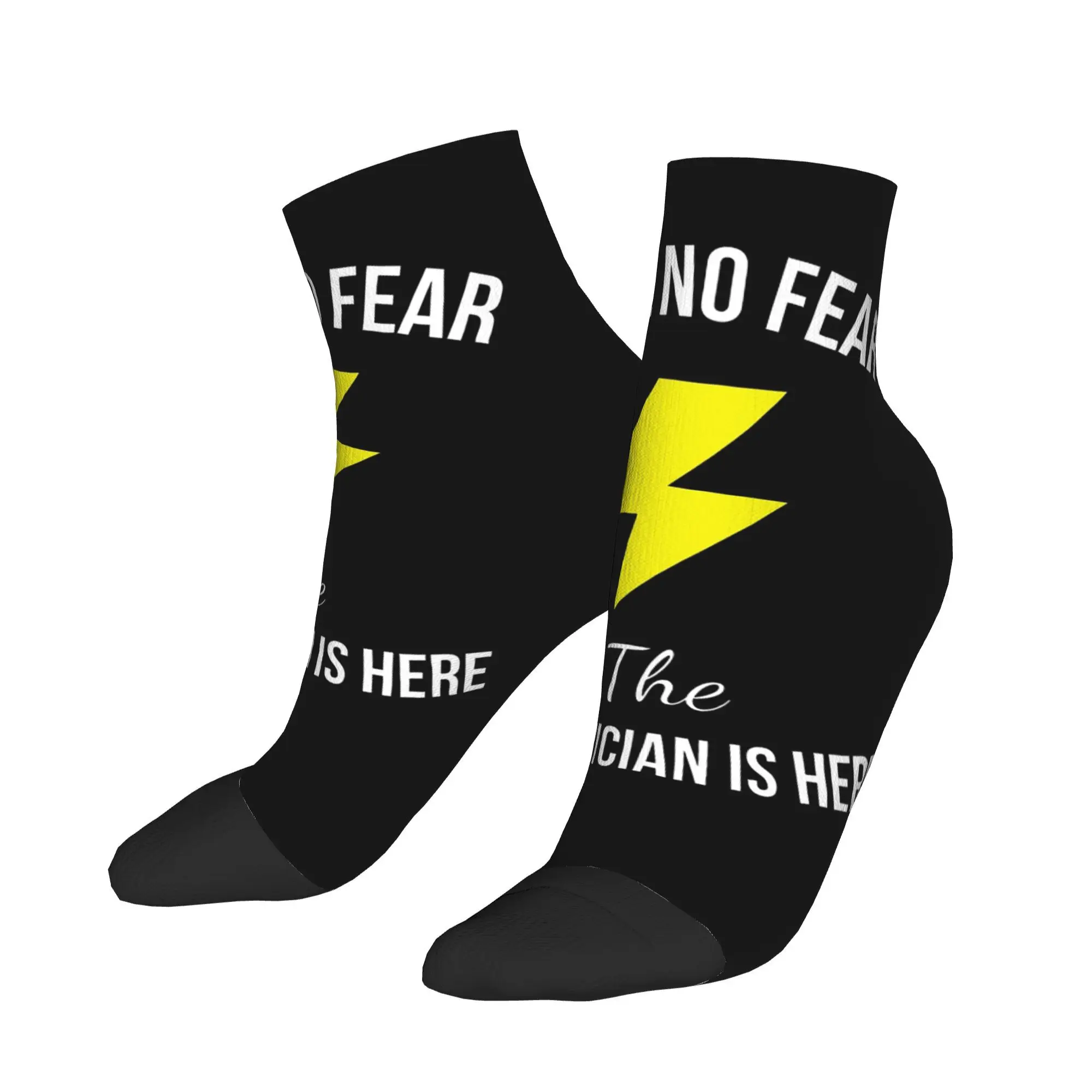 

Не бойтесь, электрик здесь, забавные носки для работы, чулки в стиле Харадзюку, всесезонные носки, аксессуары для мужчин и женщин