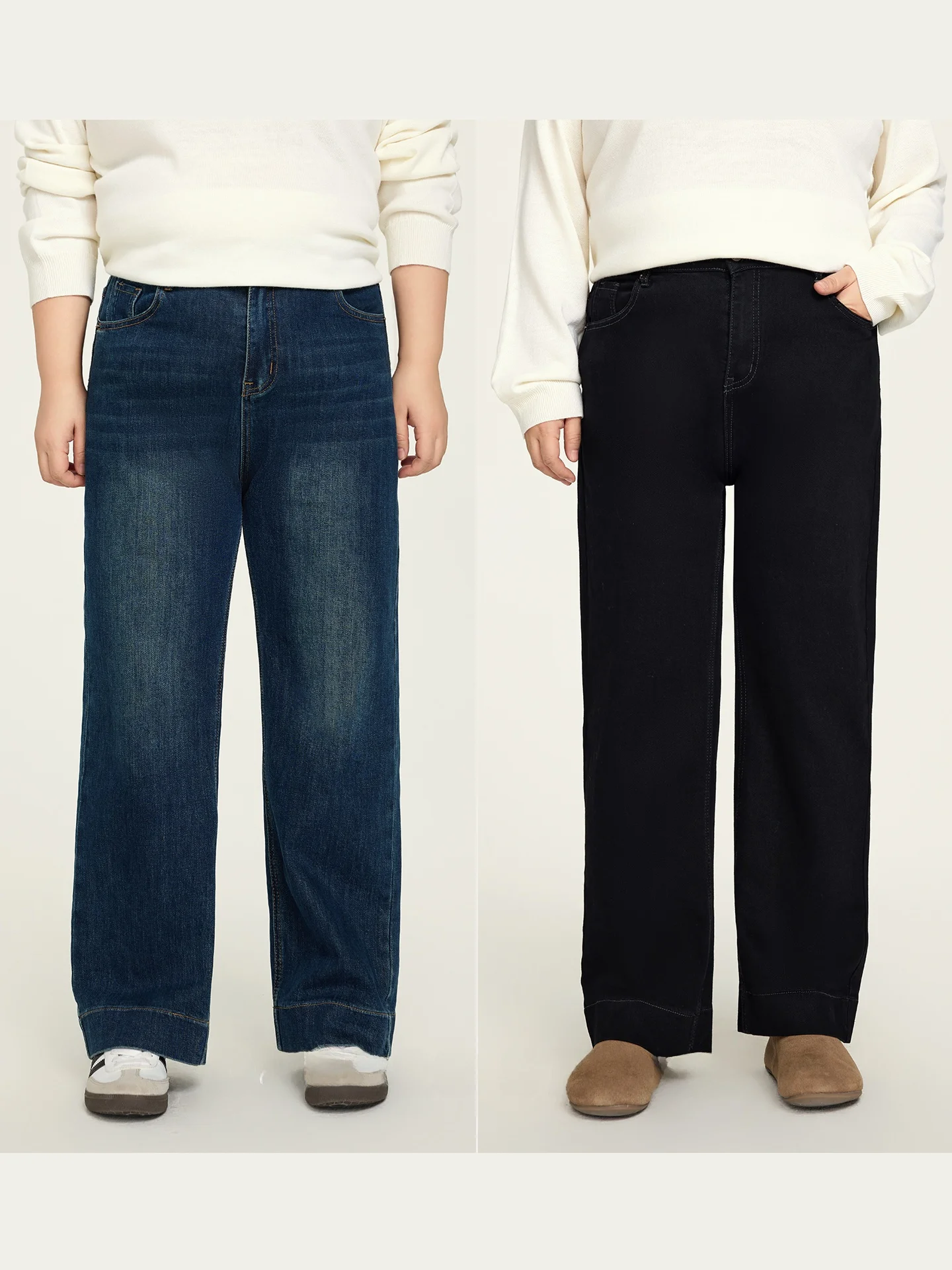 

Джинсы с высокой талией, облегающие, оригинального цвета, прямого кроя, больших размеров, женские, осенняя новинка, повседневные брюки.