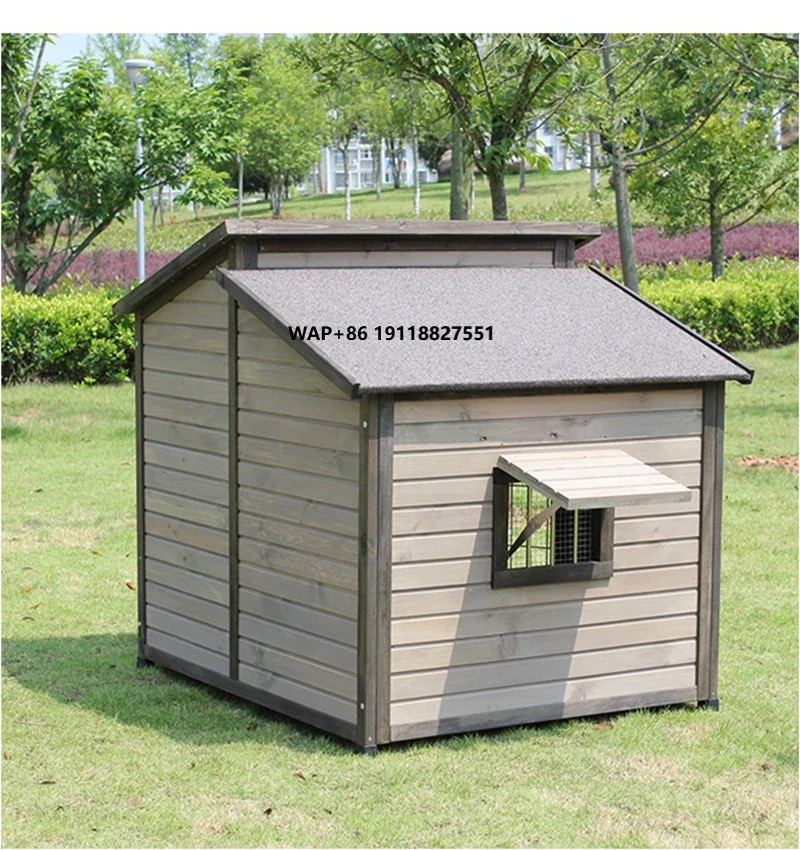 

Large Outdoor Dog Kennel & House Rain-Proof with Breathable Window with Steel Frame Door