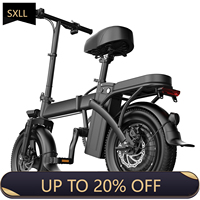 SXLL  Stock 14 inch off-road folding electric bicycle fat tires 35 km/h foldable Ebike 48V 15Ah commuter brushless motor electro