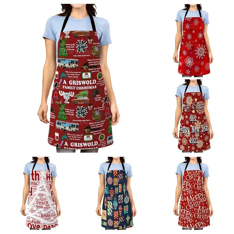 1Pc Kitchen Aprons for Women Cotton Linen Bibs Household Home Autumn Thanks Giving Home Cooking Baking Waist Bib Pinafore