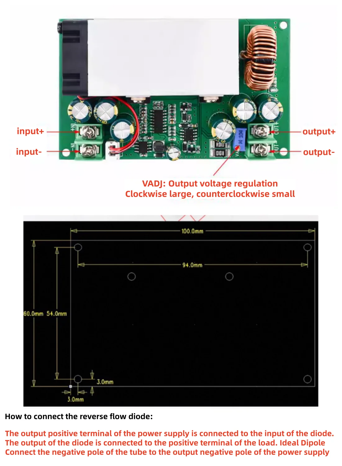 High power 25ADC-DC DC adjustable voltage reduction module 12V-75V to 5V19V21V24V48V600W