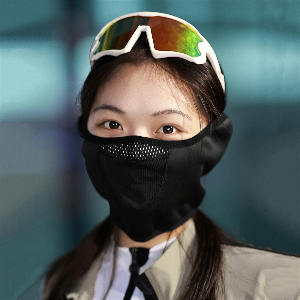 1 máscara de media cara con cierre ajustable a prueba de viento para hombres y mujeres para esquiar snowboard máscara