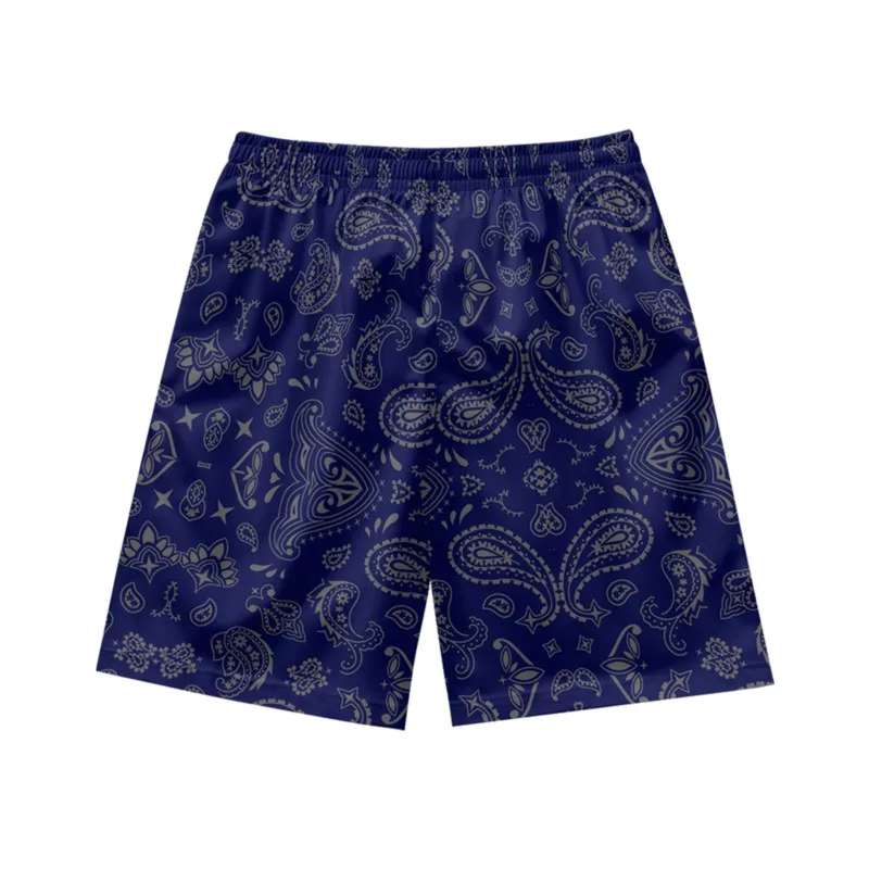 Burning Skeleton Fingers Print Men's Indigo Breathable Quick Dry Drawstring Waist Shorts Casual Polyester Sport Shorts For Men