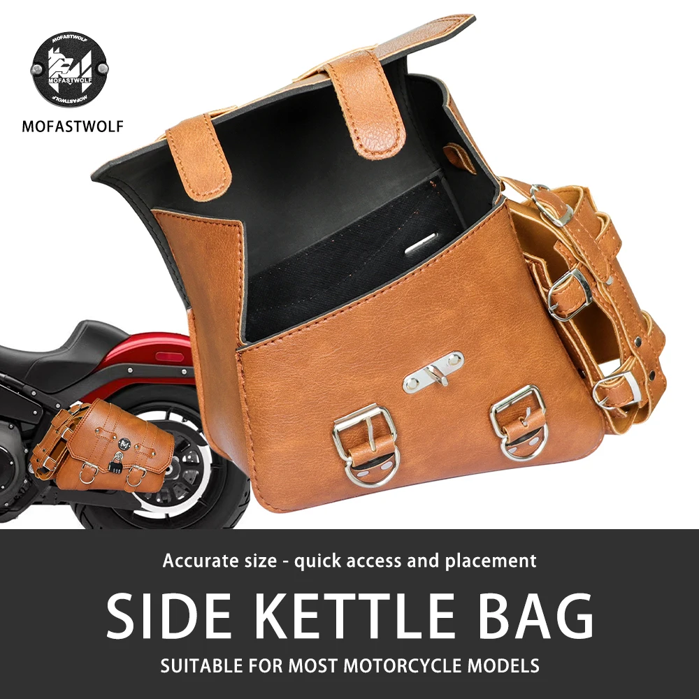 1Pair Motorcycle Saddlebag PU Waterproof Weatherproof Heavy Duty Tool Bag Compatible with Electric Motorbike Motorcycles