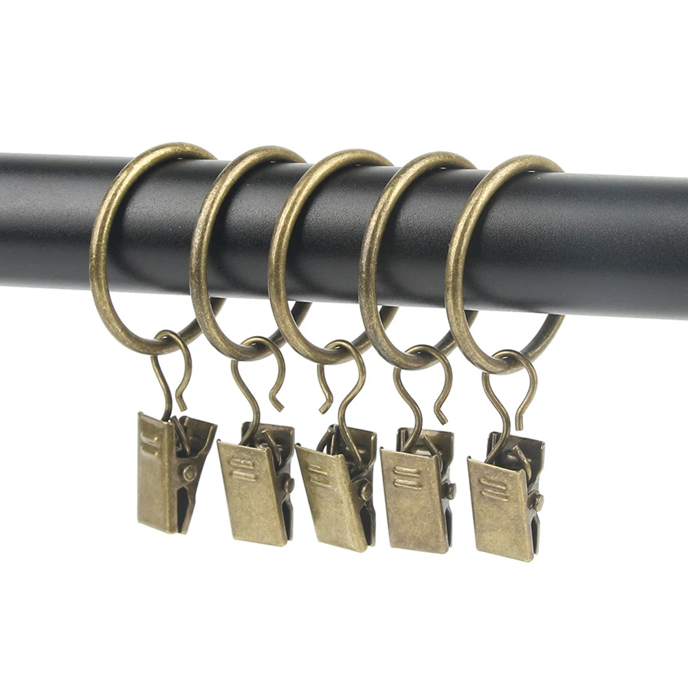 Anelli per tende in metallo da 10 pezzi ganci per appendere con clip anello per tendaggi con asta per tende 35mm decorazione per la casa per il