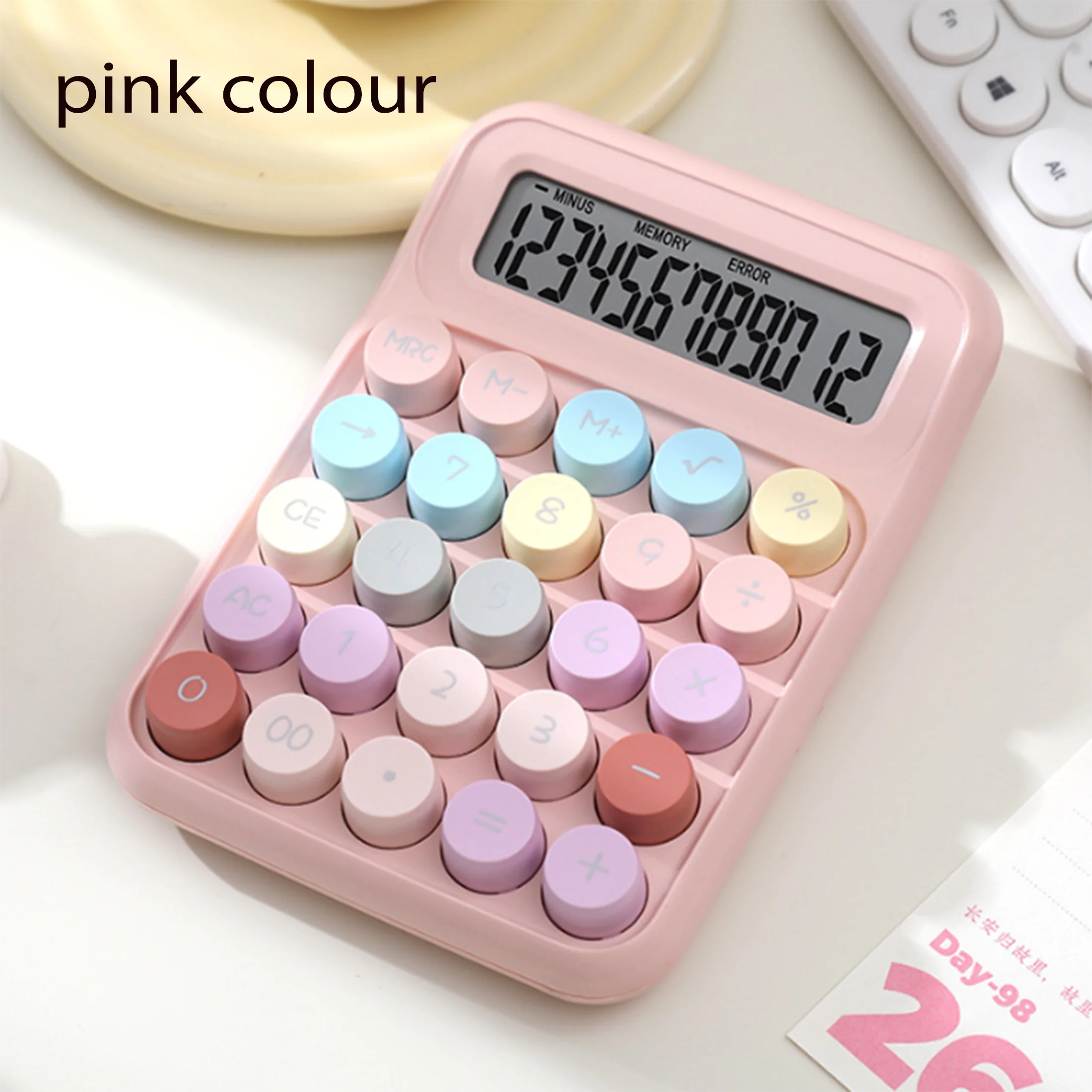 1 desktop calculator, sensitive click sound, dopamine calculator, 12-bit display screen, for office use.