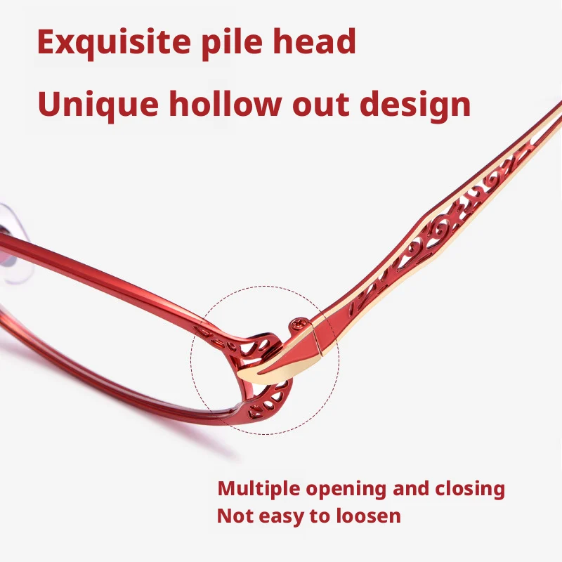 عالية الجودة سبائك إطارات النظارات رائعة الدانتيل المرأة خفيفة قصر النظر وجه صغير القراءة النظارات الطبية البصرية 8982 #4