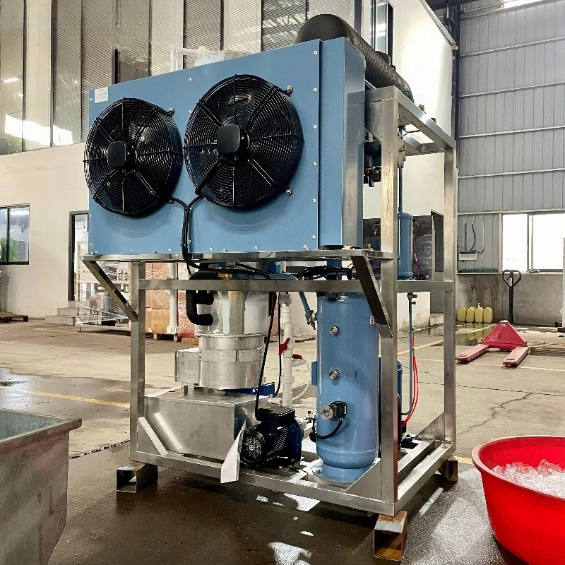 Industrial 1T Tube Ice Maker 220V Single Phase Motor Pump High Output for Small Business Cold Storage Custom