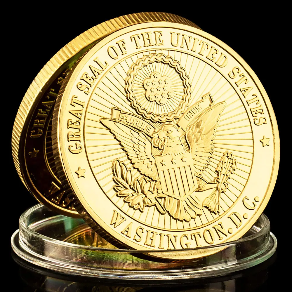 البيت الأبيض عملة تذكارية مطلية بالذهب ، هدايا تذكارية ، ختم رائع للولايات المتحدة ، جديد #6
