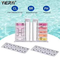 Yieryi PH & Residual Chlorine/Bromine Water Quality Test Kit 2-in-1 PH Value/Chlorine Water Quality Test for Swimming Pool Spa