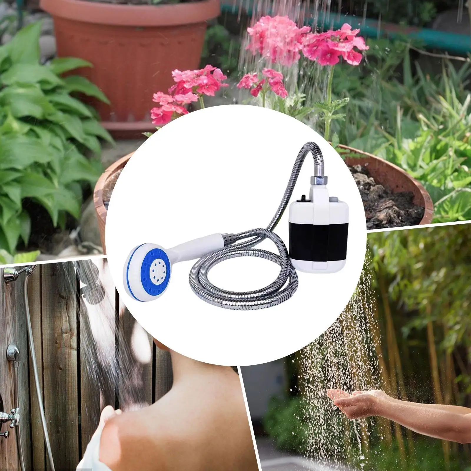 دش محمول قابل لإعادة الشحن وعملي ومتعدد الاستخدامات للاستحمام في السيارة في الهواء الطلق #2