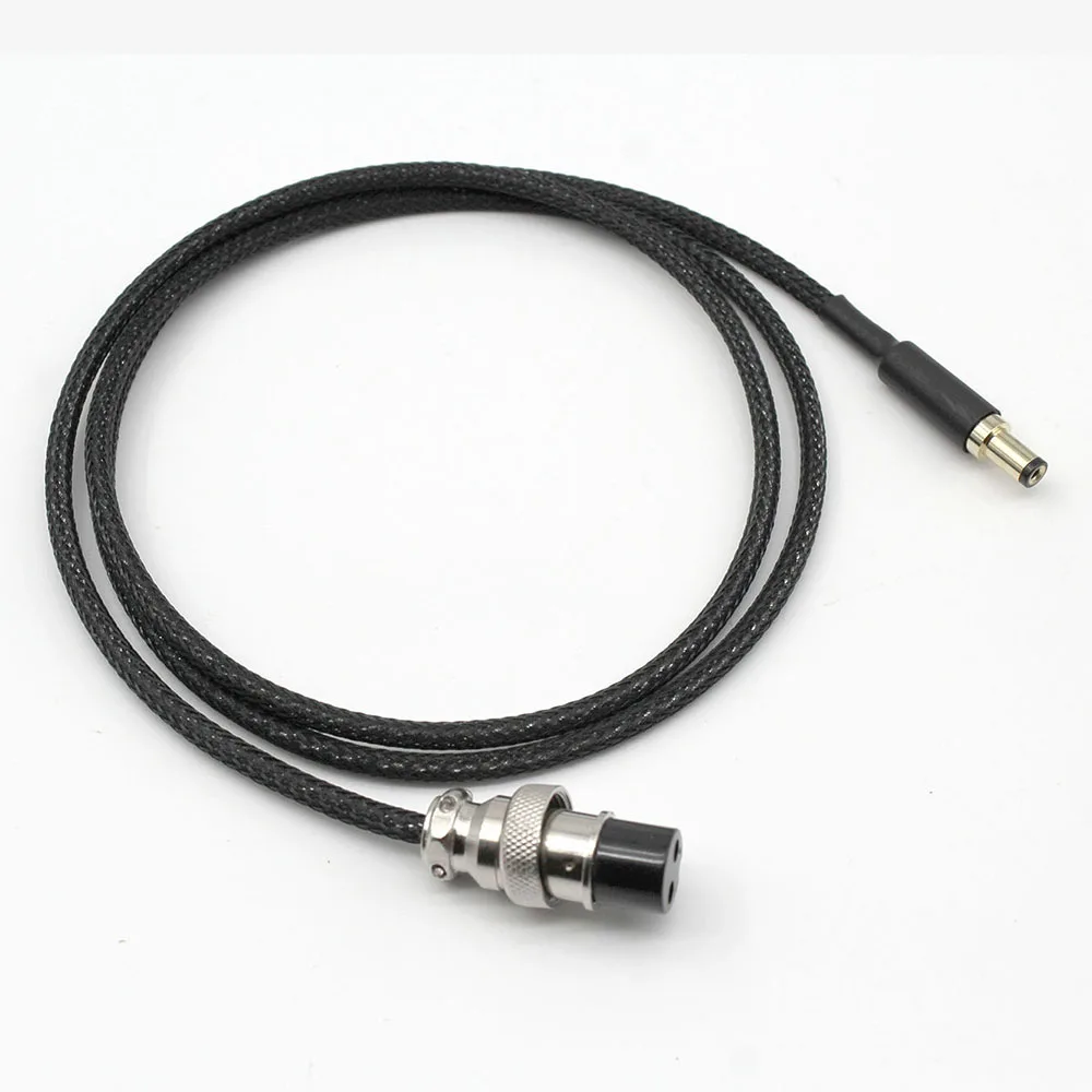 Silver Plated Wire GX16 2Pin to DC 3.5*1.5/5.5*2.1/5.5*2.5mm Gold plated Plug Linear Power Supply Air Output Cable