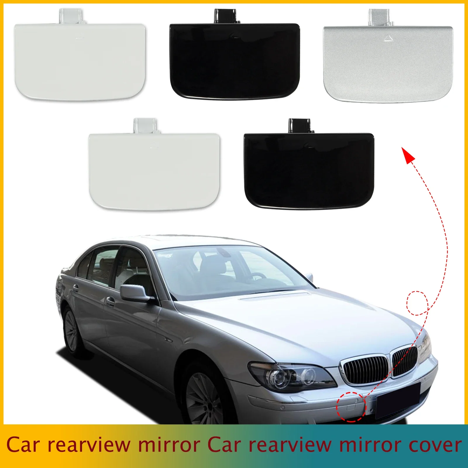 Para BMW E65 E66 7 Series 730i 730Li 750Li 760Li 2005 2006 2007 2008 cubierta de gancho de remolque de parachoques delantero ojo