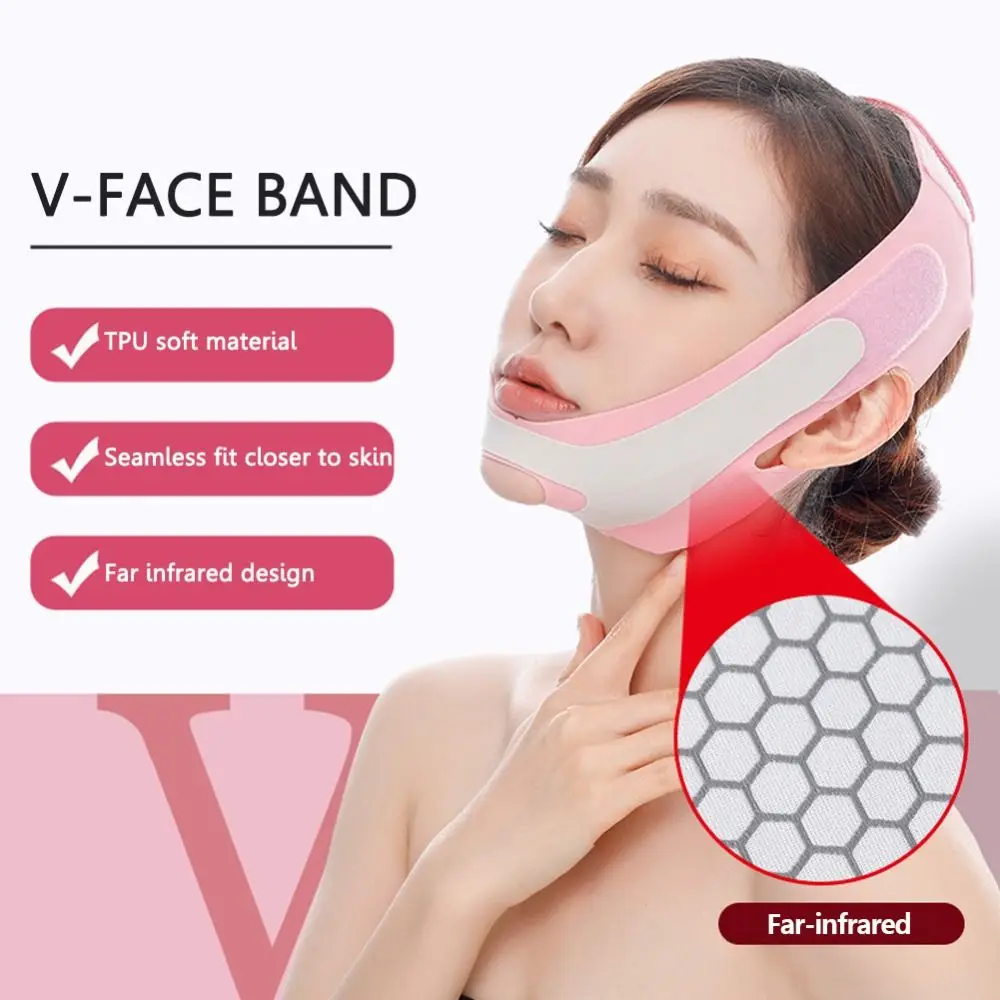 Linha rosto shaper máscara facial cuidados com a pele reduzir queixo duplo anti rugas cinta massageador facial bochecha levantar banda face lift band