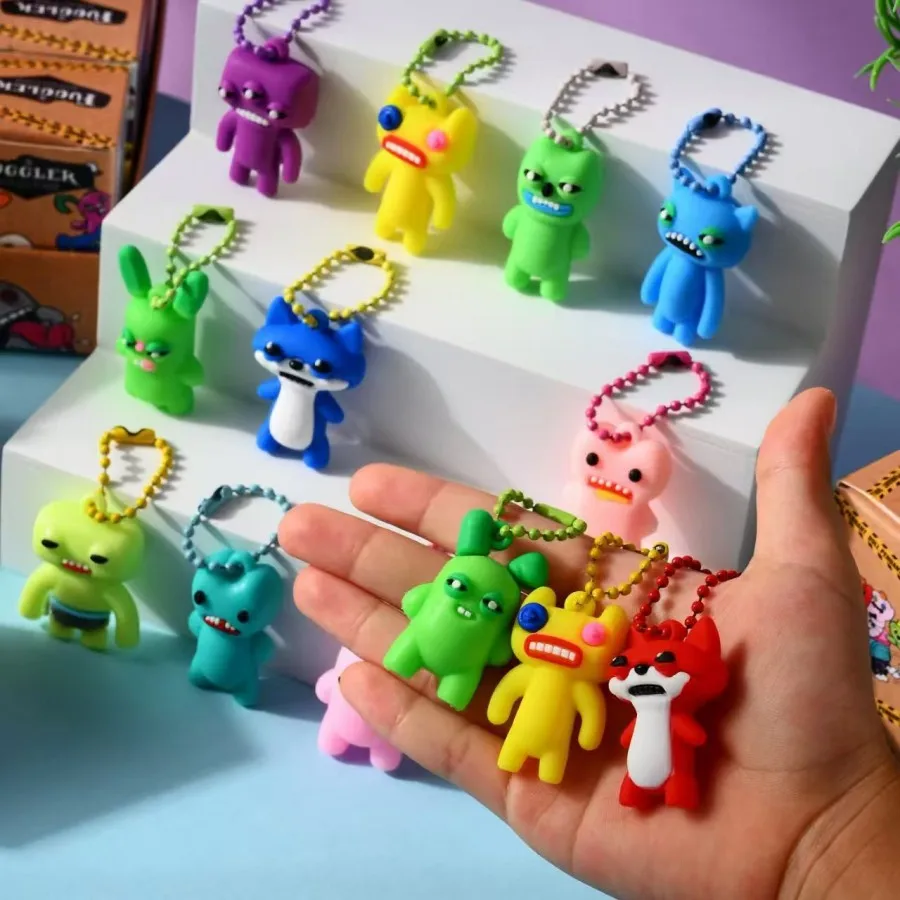 

Anime Figure Fugglers Ugly Monsters Cute Tooth Key Chain Handheld Blind Box Doll Creative Ugly Cute Ornament Model Toy Doll