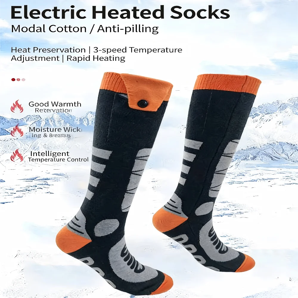 

Умные носки с подогревом, электрические термоноски с USB-зарядкой для мужчин и женщин, для холодной погоды и активного отдыха