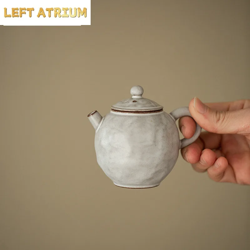 Tetera de 140 ml Estilo Wabi Sabi con Patrón de Martillo, Tetera Boutique con Infusor de Té, Hervidor para Preparar Té con Filtro, Decoración Artesanal para Bebidas