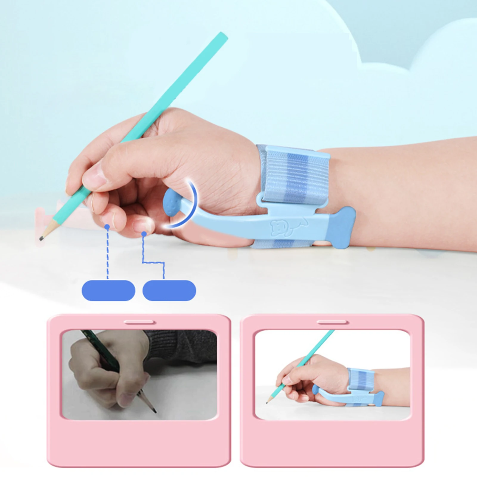 Anti Hook Wrist Corrector Comfortable Holding Pen Training Ergonomic Holding Pen Handwriting Aid for School Home Children Kids image 3