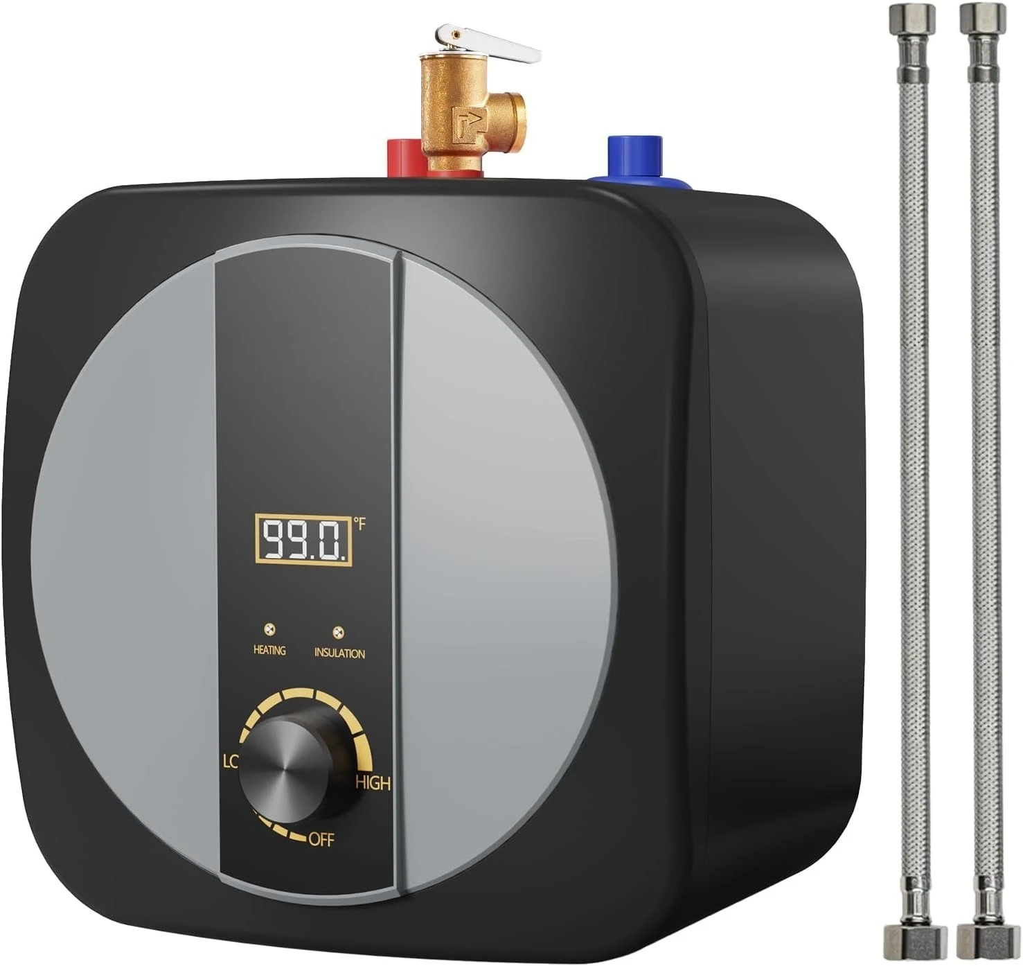 2.5  Electric Water Heater, 1500W 110V Mini Tank Under Sink Instant Hot Water Heater with Pressure Release Valve,
